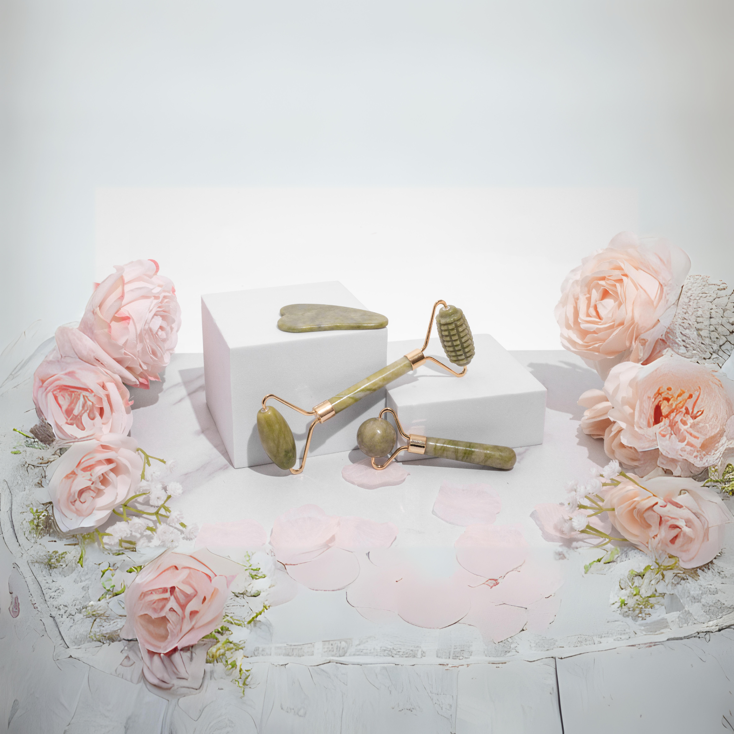 100% Natural Jade Facial Roller and Gua Sha